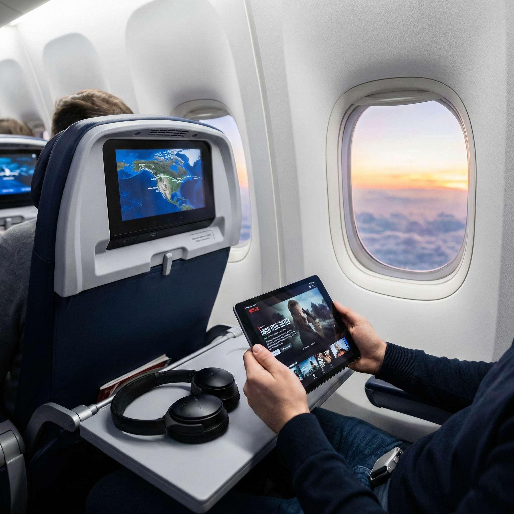 Развлечения на борту самолёта от взлёта до посадки